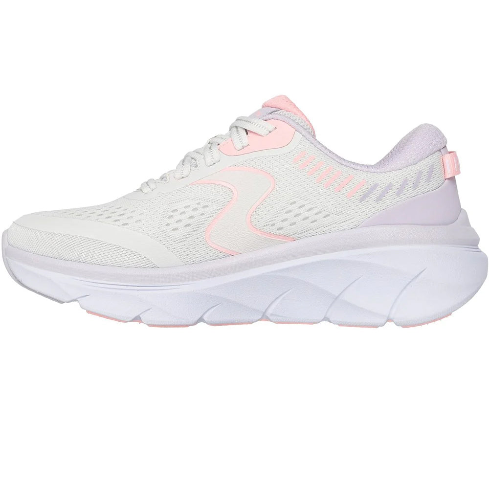 Off White-Pink - Lifestyle - Skechers Womens-Ladies D´Lux Walker 2.0 Active Pace Trainers