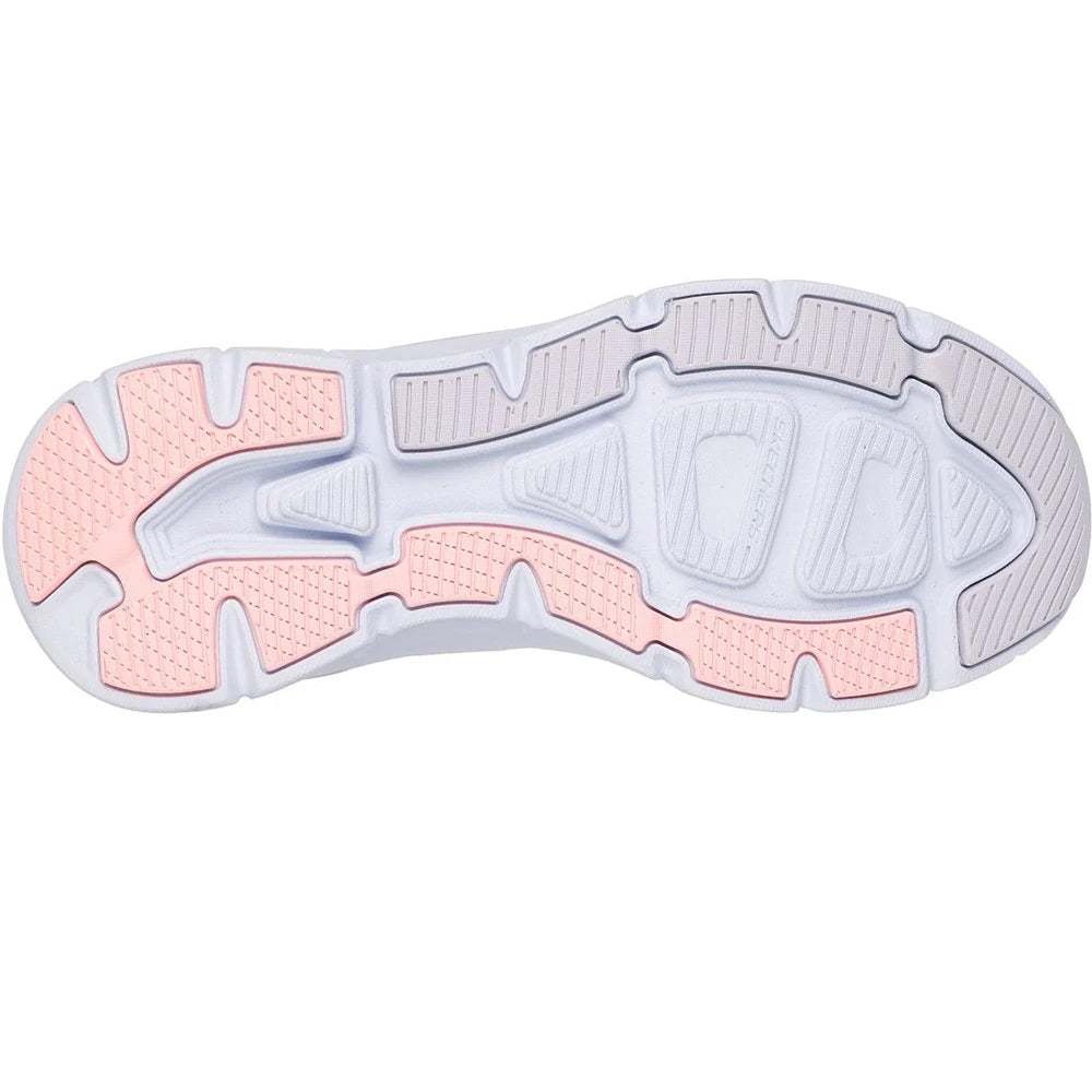 Off White-Pink - Back - Skechers Womens-Ladies D´Lux Walker 2.0 Active Pace Trainers