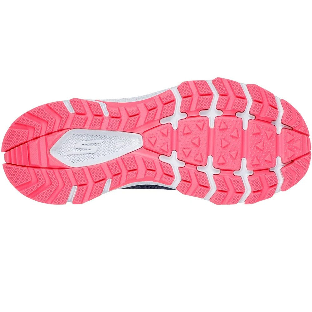 Navy-Orange - Back - Skechers Womens-Ladies Go Run Trail Altitude 2.0 Ravine Leather Trainers