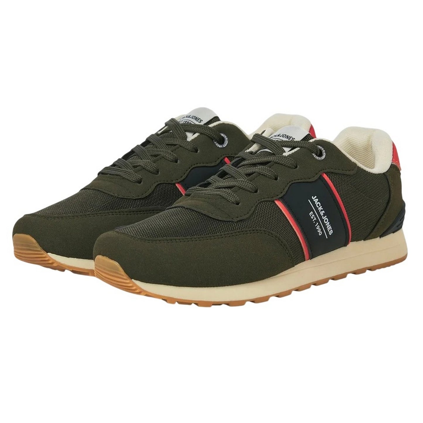Olive Night - Front - Jack And Jones Mens Spirit Runner Trainers
