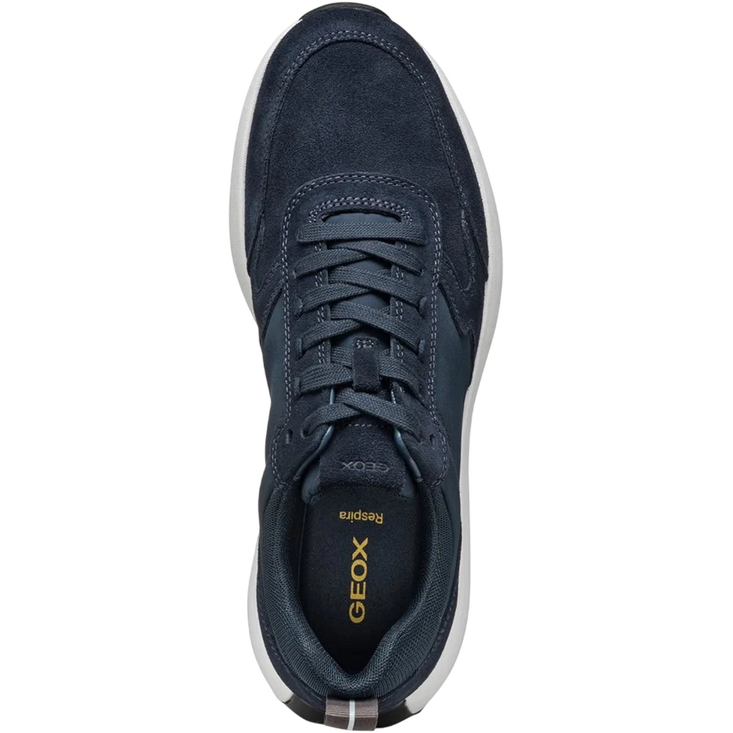 Navy - Pack Shot - Geox Mens U Volpiano Suede Trainers