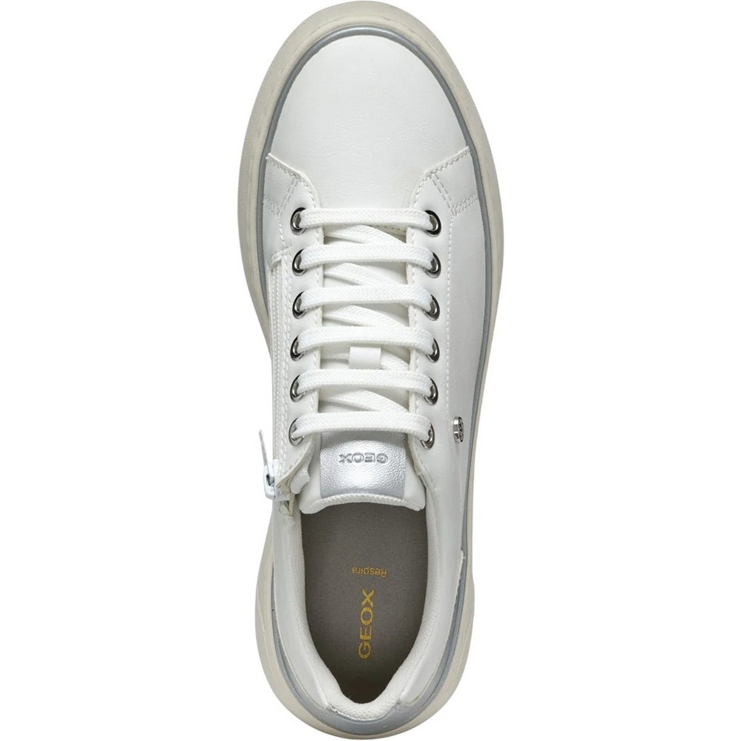 White-Silver - Lifestyle - Geox Womens-Ladies D Sunnetty Nubuck Trainers