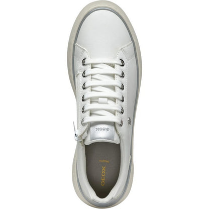 White-Silver - Lifestyle - Geox Womens-Ladies D Sunnetty Nubuck Trainers