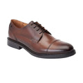 Burnt Brown - Front - Base London Mens Magnus Leather Toe Cap Derby Shoes
