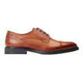 Burnt Tan - Back - Base London Mens Magnus Leather Toe Cap Derby Shoes