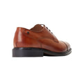 Burnt Tan - Pack Shot - Base London Mens Magnus Leather Toe Cap Derby Shoes