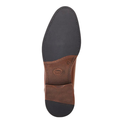 Burnt Tan - Side - Base London Mens Magnus Leather Toe Cap Derby Shoes