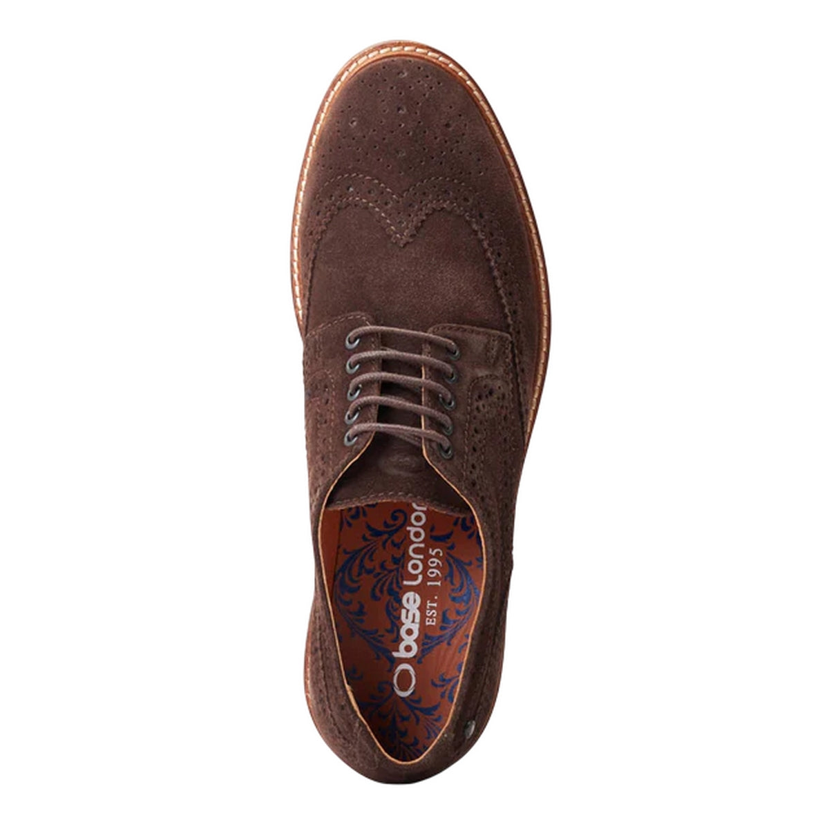 Burnt Brown - Pack Shot - Base London Mens Hatfield Classic Leather Brogues