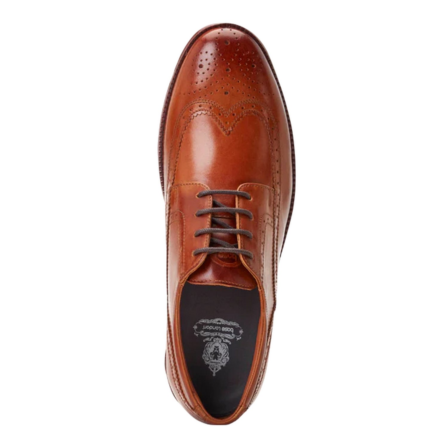 Burnt Tan - Pack Shot - Base London Mens Flight Leather Brogues