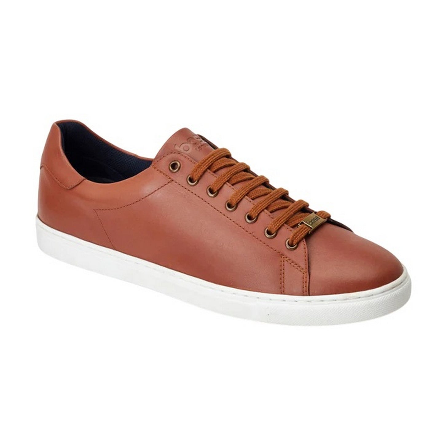 Burnt Tan - Front - Base London Mens Tucker Leather Soft Trainers