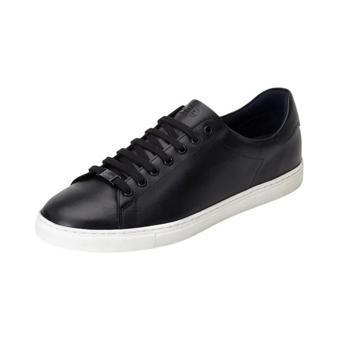 Black - Front - Base London Mens Tucker Leather Soft Trainers