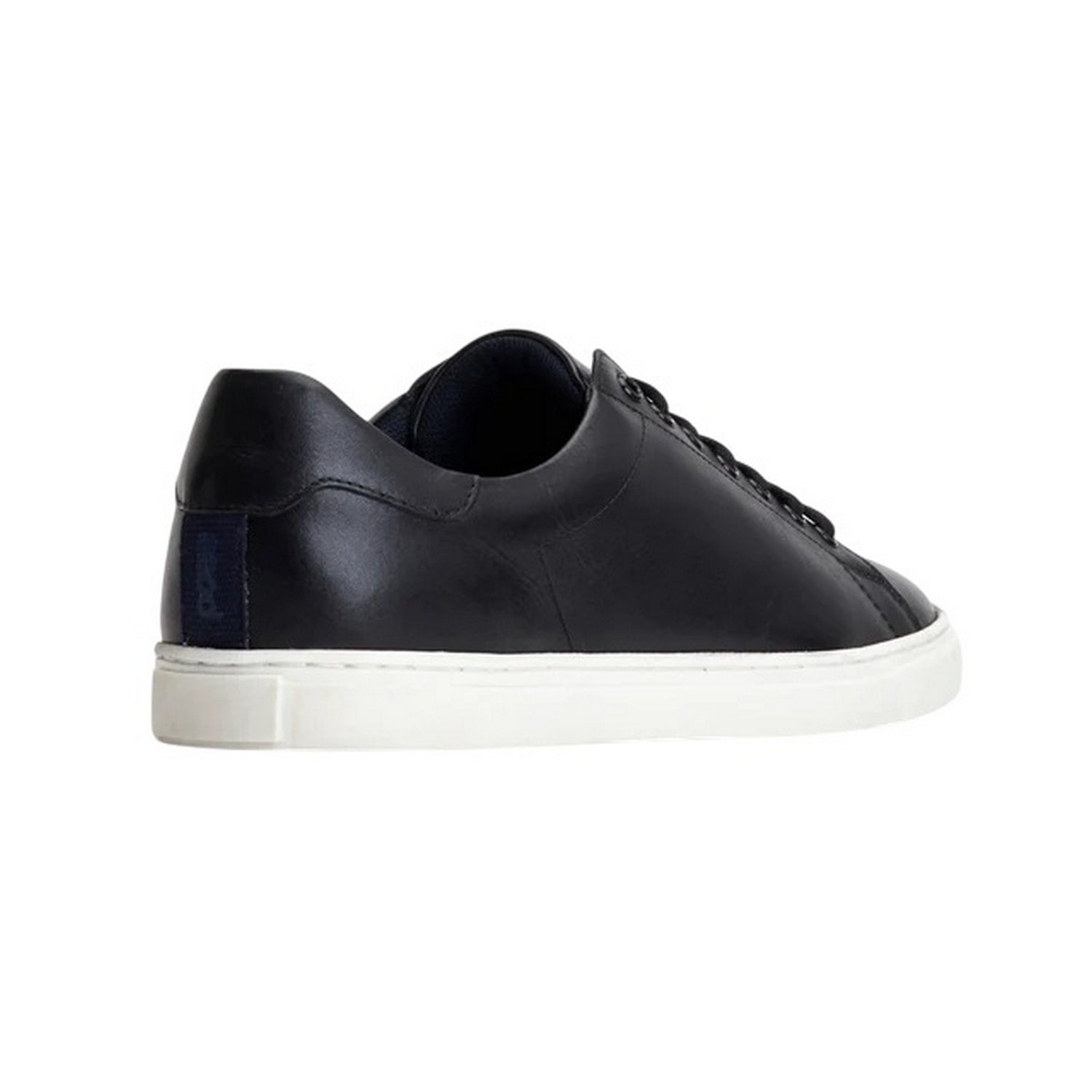 Black - Back - Base London Mens Tucker Leather Soft Trainers