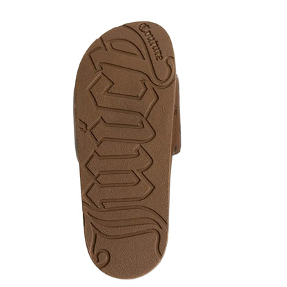 Black-Brown - Side - Juicy Couture Womens-Ladies Mia Monogram Sliders