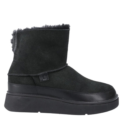 All Black - Side - FitFlop Womens-Ladies Gen-FF Mini Leather Ankle Boots