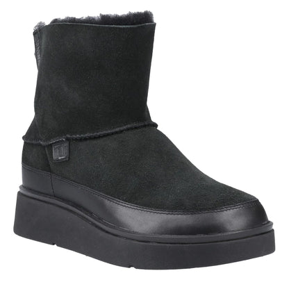 All Black - Front - FitFlop Womens-Ladies Gen-FF Mini Leather Ankle Boots