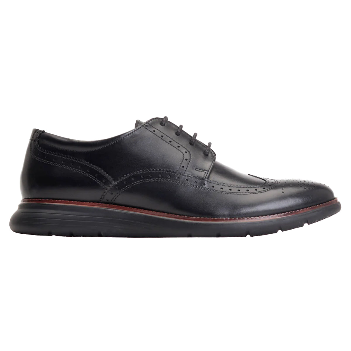 Black - Back - Base London Mens Flight Leather Brogues