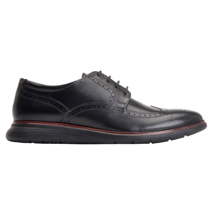 Black - Back - Base London Mens Flight Leather Brogues