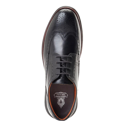 Black - Lifestyle - Base London Mens Flight Leather Brogues