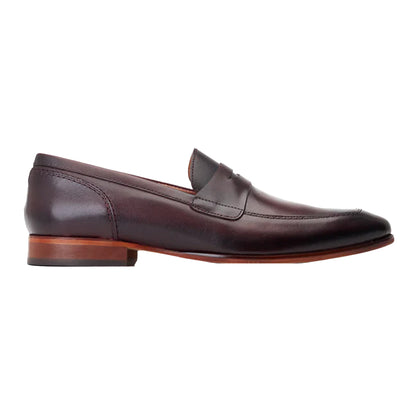 Bordo - Side - Base London Mens Bruno Leather Penny Loafers