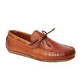 Burnt Tan - Front - Base London Mens Brooks Driver Leather Loafers