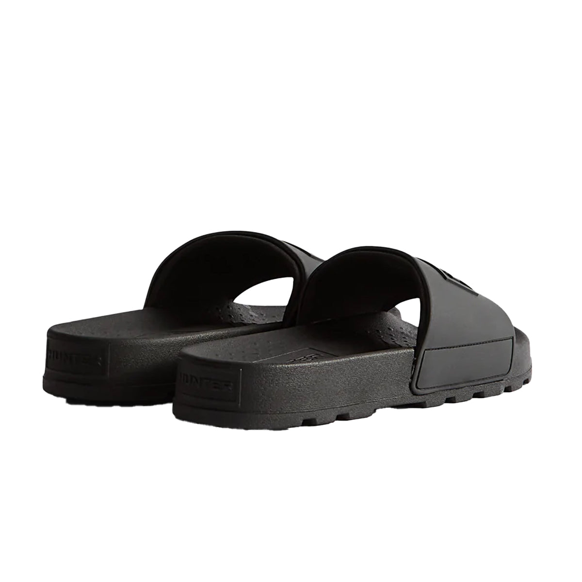 Black - Lifestyle - Hunter Womens-Ladies Core Embossed Sliders