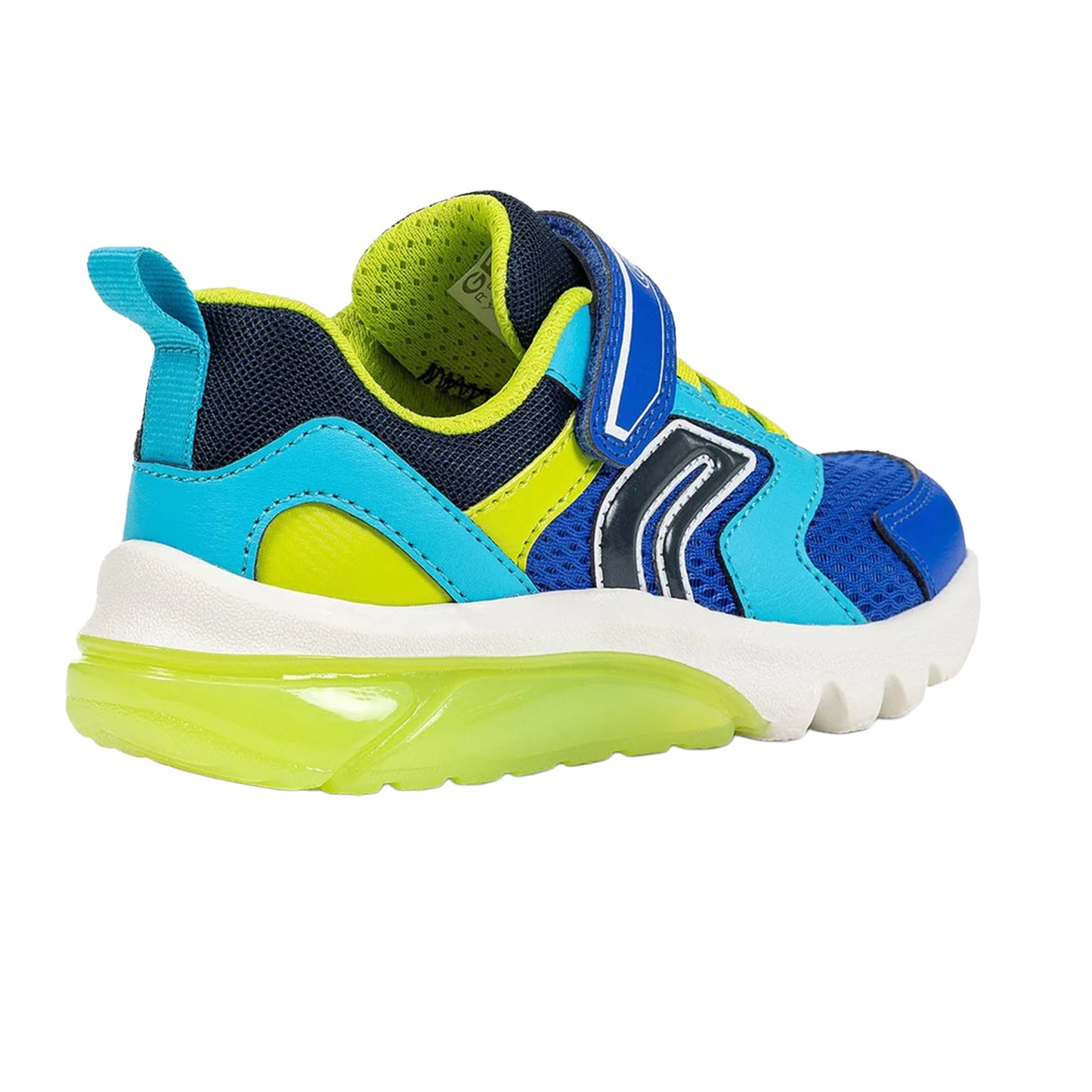 Royal Blue-Lime - Back - Geox Boys Ciberdron Light Up Trainers