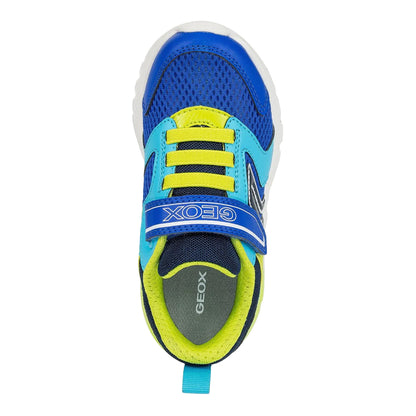 Royal Blue-Lime - Pack Shot - Geox Boys Ciberdron Light Up Trainers