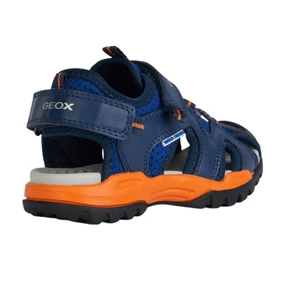 Royal Blue-Orange - Back - Geox Boys Borealis Sandals