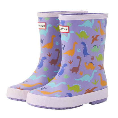 Purple - Front - Hunter Childrens-Kids Dinosaur Wellington Boots