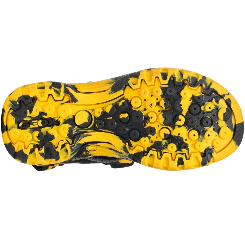 Black-Yellow - Side - Geox Boys Borealis Sandals