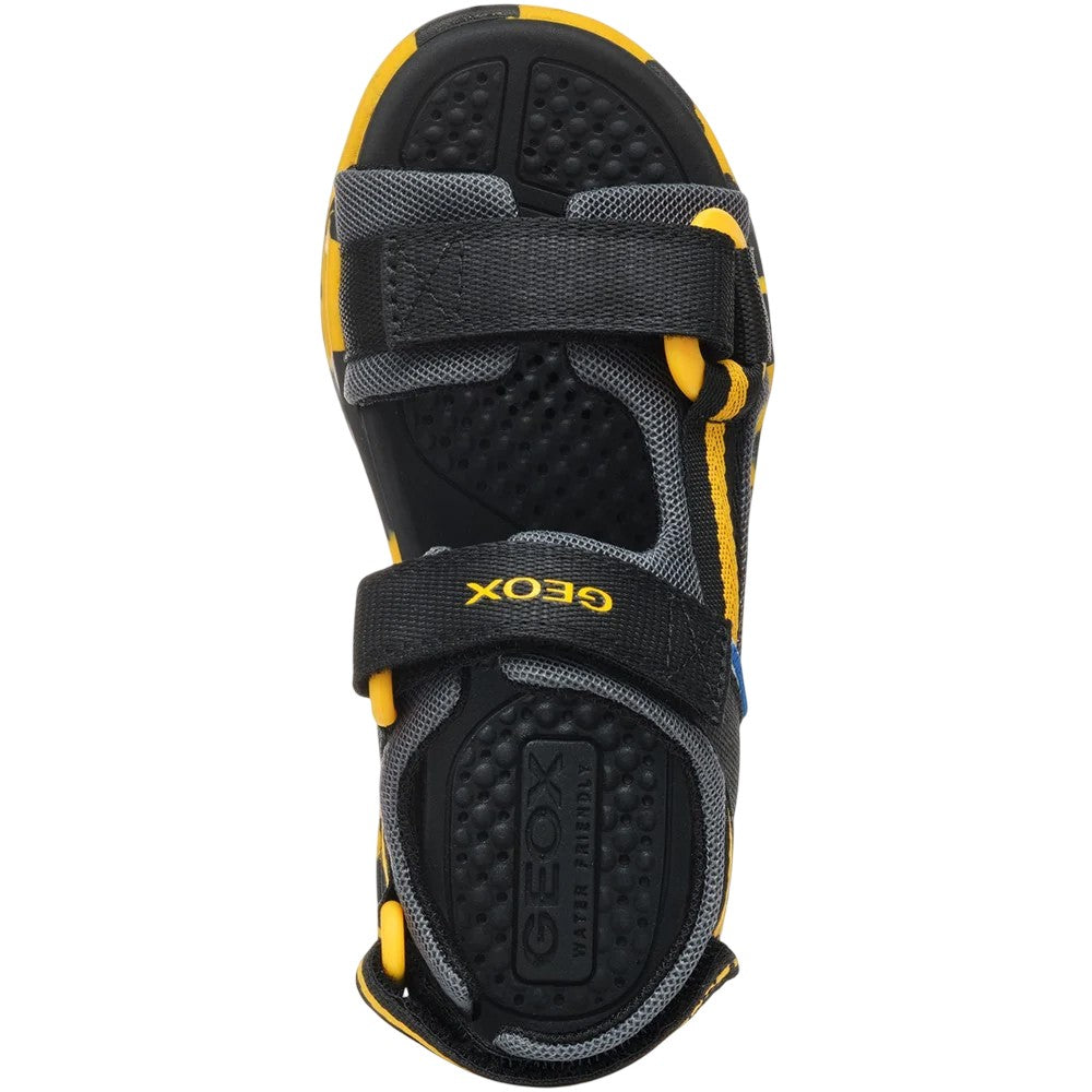 Black-Yellow - Pack Shot - Geox Boys Borealis Sandals
