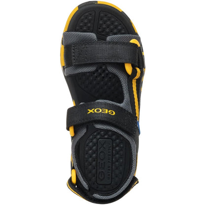 Black-Yellow - Pack Shot - Geox Boys Borealis Sandals