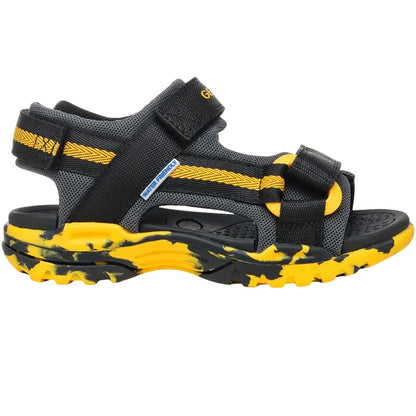 Black-Yellow - Back - Geox Boys Borealis Sandals