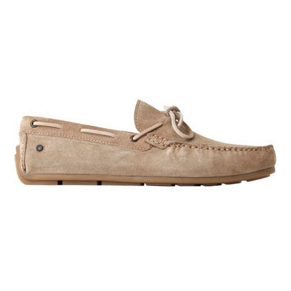 Sand - Pack Shot - Base London Mens Brooks Driver Suede Boat Shoes