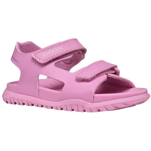 Dark Pink - Front - Geox Girls fusbetto Sandals
