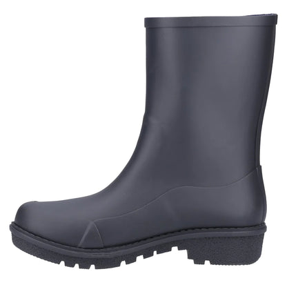Midnight Navy - Back - FitFlop Womens-Ladies Wonderwelly Short Wellington Boots