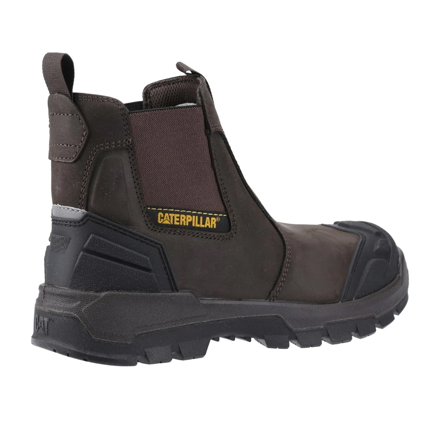 Brown-Yellow - Back - Caterpillar Mens Striver XL Leather Safety Boots