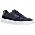 Navy - Front - Geox Mens U Deiven Leather Trainers