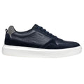 Navy - Side - Geox Mens U Deiven Leather Trainers