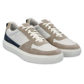Sand-White - Front - Geox Mens U Deiven Leather Trainers