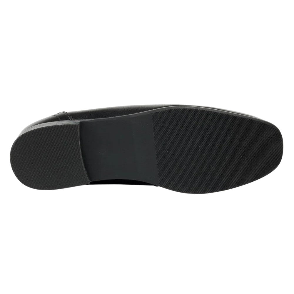Black - Side - POD Womens-Ladies Italian Leather Penny Loafers