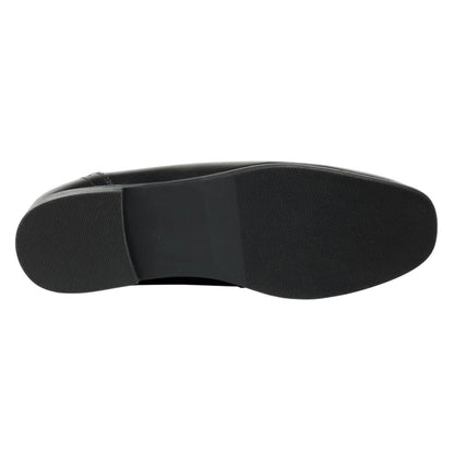 Black - Side - POD Womens-Ladies Italian Leather Penny Loafers