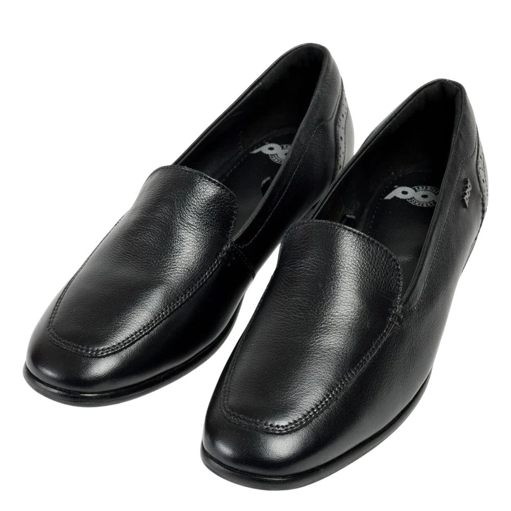 Black - Pack Shot - POD Womens-Ladies Italian Leather Penny Loafers
