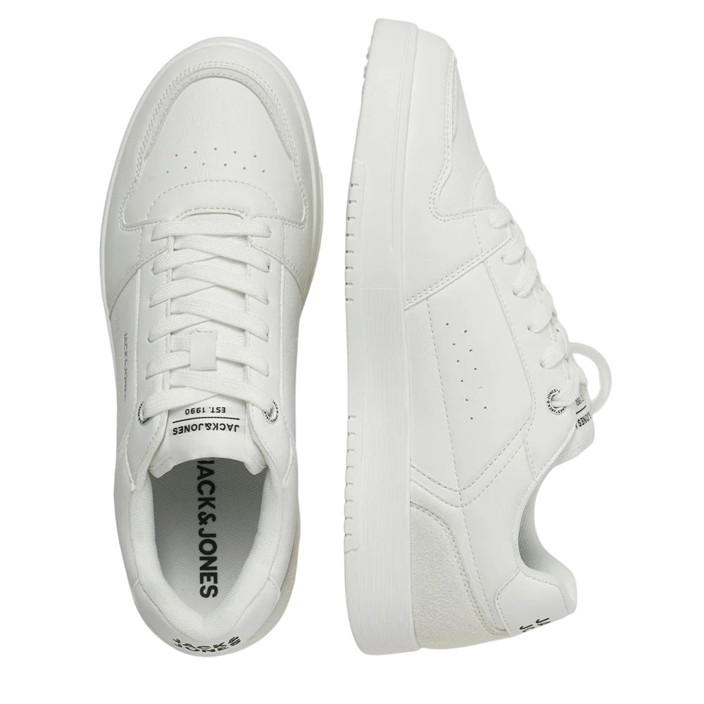 White-Silver - Side - Jack And Jones Mens Ealing Trainers