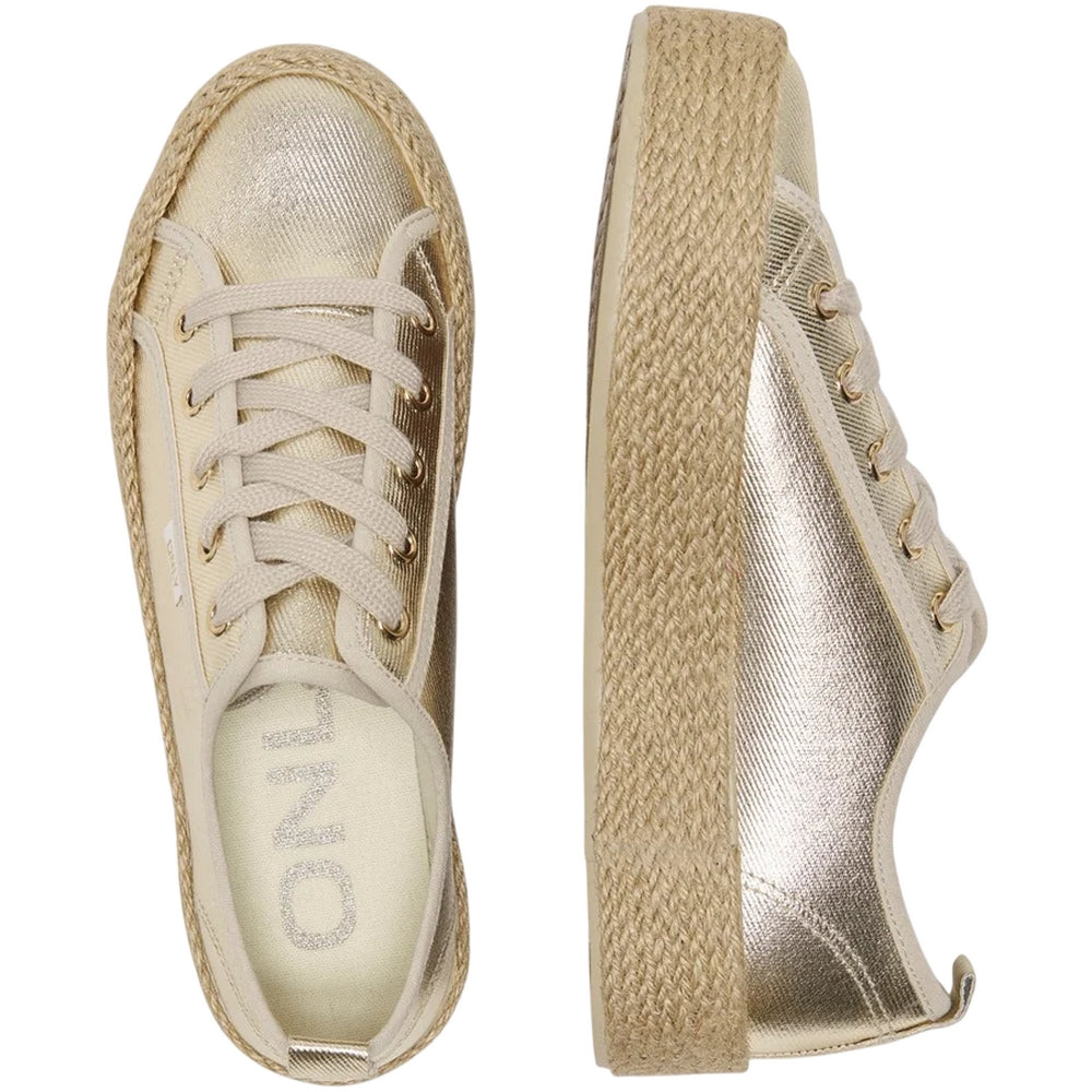 Gold - Side - Only Womens-Ladies Onlida 1 Trainers
