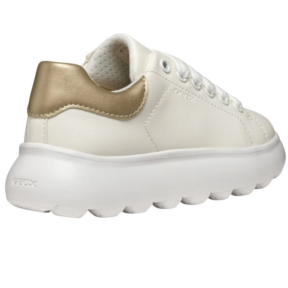 White-Platinum - Back - Geox Girls Puffypop Trainers