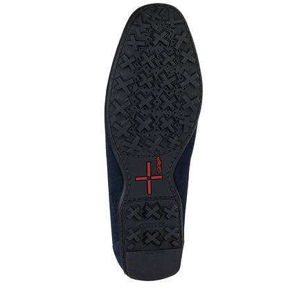 Navy - Side - Geox Mens Kosmopolis + Grip Suede Moccasins