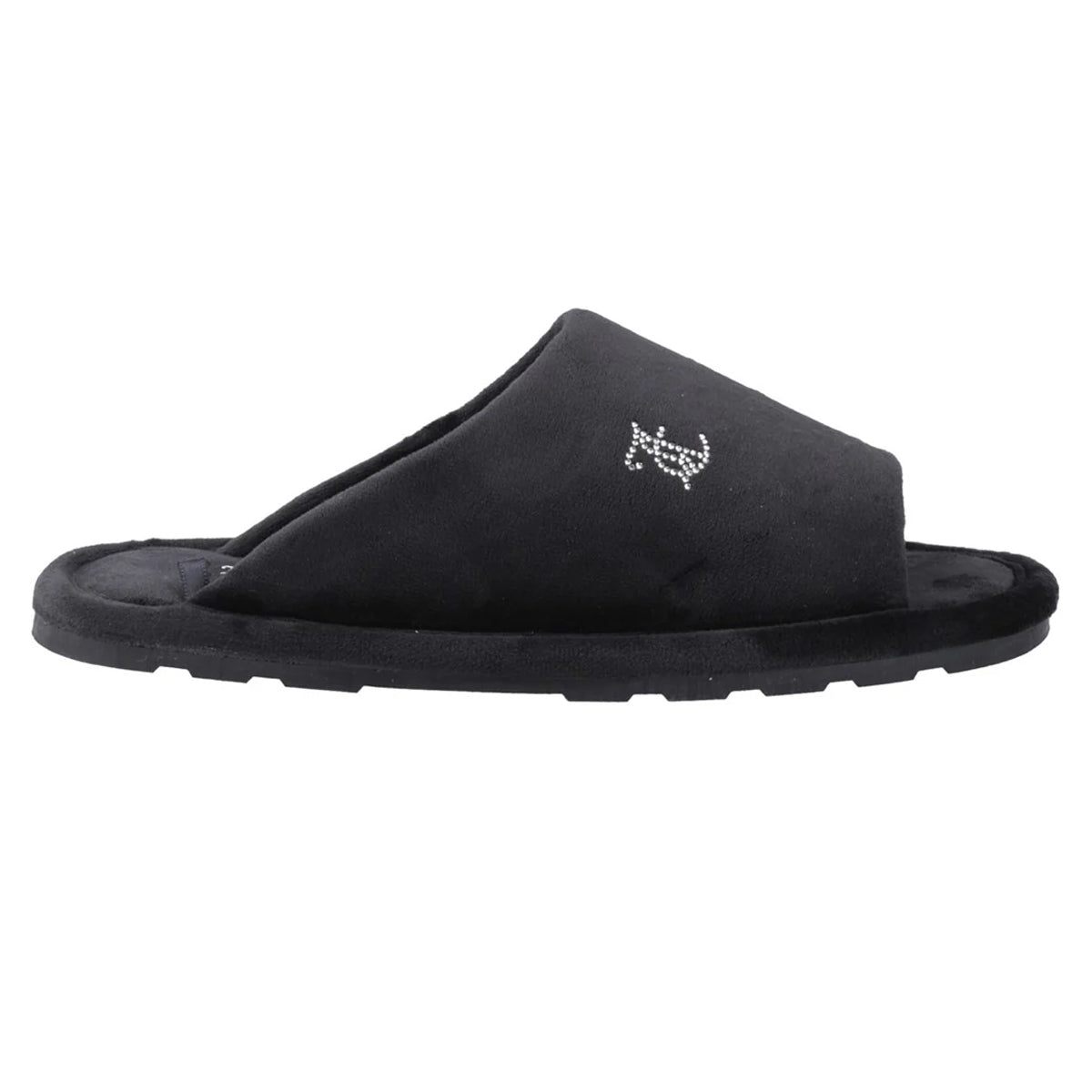 Black - Side - Juicy Couture Womens-Ladies Vivien Padded Slippers
