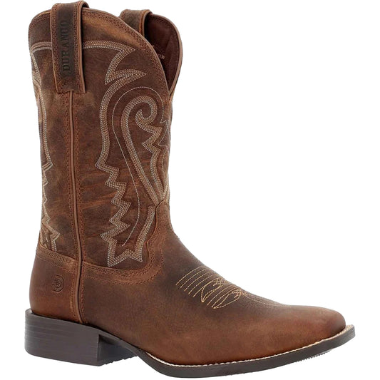 Prairie Brown - Front - Durango Mens Westward Full Grain Leather Cowboy Boots