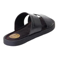 Black - Back - Base London Mens Maven Leather Sandals